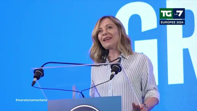 Elezioni europee, le prime parole di Giorgia Meloni: “Questa è la notte più bella” Elezioni europee, le prime parole di Giorgia Meloni: “Questa è la notte più bella”