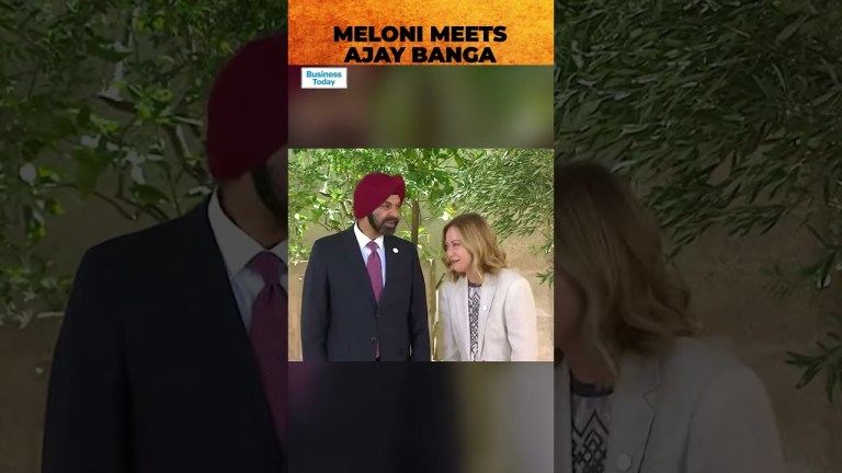 Italy PM Giorgia Meloni Welcomes World Bank President Ajay Banga At G7 Summit Italy PM Giorgia Meloni Welcomes World Bank President Ajay Banga At G7 Summit