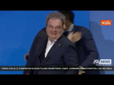 FORZA ITALIA, IL CONGRESSO ELEGGE TAJANI SEGRETARIO. CHIES: «TORNARE PRIMO PARTITO» | 25/02/2024 FORZA ITALIA, IL CONGRESSO ELEGGE TAJANI SEGRETARIO. CHIES: «TORNARE PRIMO PARTITO» | 25/02/2024