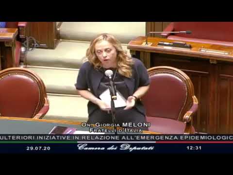 Una grandissima Giorgia Meloni umilia Conte intervenendo in Aula: Non consentiremo poteri speciali Una grandissima Giorgia Meloni umilia Conte intervenendo in Aula: Non consentiremo poteri speciali