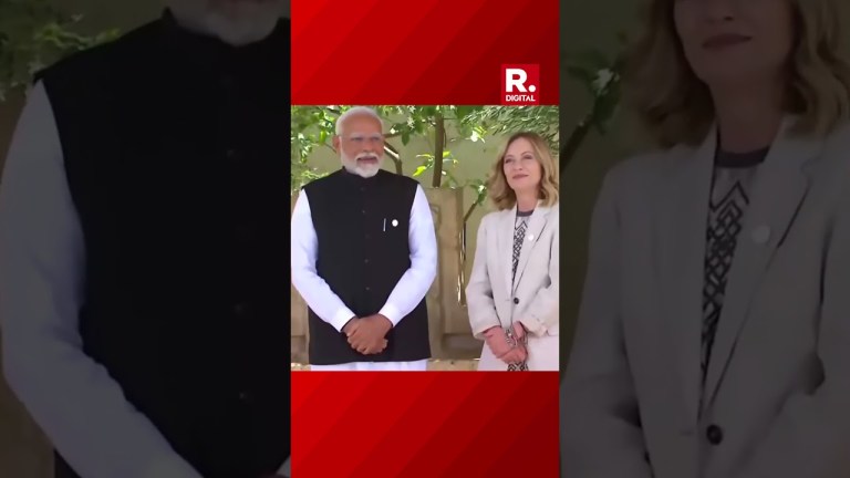 Italian PM Giorgia Meloni welcomes PM Modi with ‘namaste’ at G7 summit | Across The Republic Italian PM Giorgia Meloni welcomes PM Modi with ‘namaste’ at G7 summit | Across The Republic