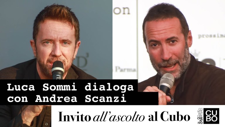 Andrea Scanzi dialoga con Luca Sommi ospite di “Invito all’ascolto al Cubo” a Parma. Andrea Scanzi dialoga con Luca Sommi ospite di “Invito all’ascolto al Cubo” a Parma.