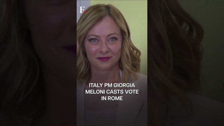 Italy PM Giorgia Meloni Casts Vote | Subscribe to Firstpost Italy PM Giorgia Meloni Casts Vote | Subscribe to Firstpost