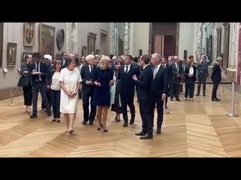 Mattarella al Louvre con Macron Mattarella al Louvre con Macron
