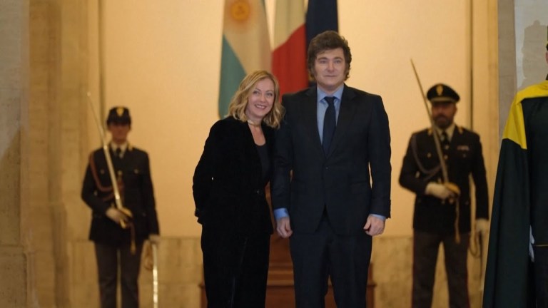 Giorgia Meloni meets Argentine President Javier Milei in Rome | VOA News Giorgia Meloni meets Argentine President Javier Milei in Rome | VOA News