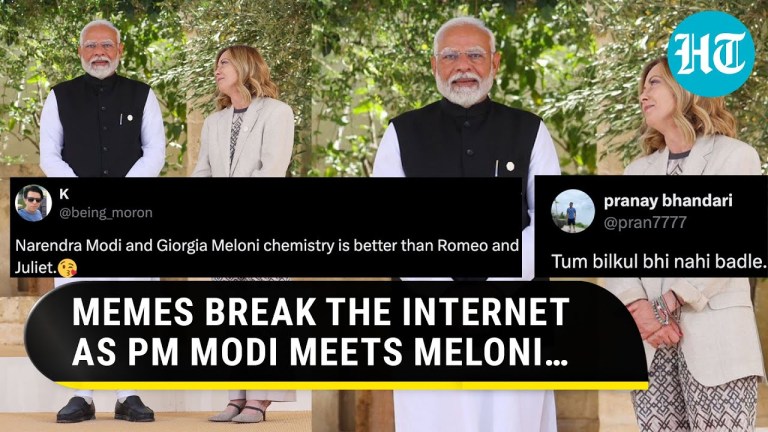 Italy’s Meloni Greets PM Modi With ‘Namaste’; Social Media Erupts With Memes | Watch Italy’s Meloni Greets PM Modi With ‘Namaste’; Social Media Erupts With Memes | Watch