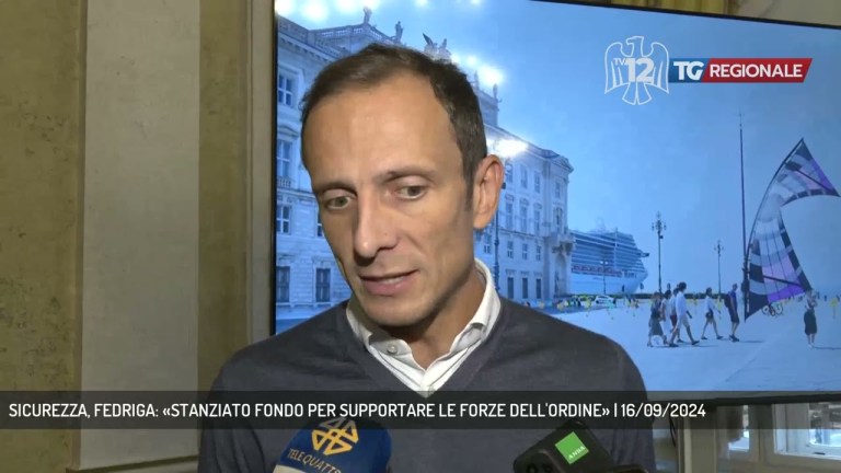 SICUREZZA, FEDRIGA: «STANZIATO FONDO PER SUPPORTARE LE FORZE DELL’ORDINE» | 16/09/2024 SICUREZZA, FEDRIGA: «STANZIATO FONDO PER SUPPORTARE LE FORZE DELL’ORDINE» | 16/09/2024