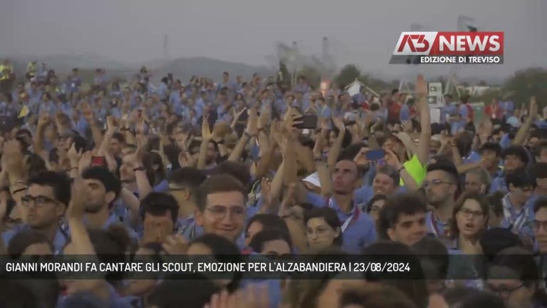 GIANNI MORANDI FA CANTARE GLI SCOUT, EMOZIONE PER L’ALZABANDIERA | 23/08/2024 GIANNI MORANDI FA CANTARE GLI SCOUT, EMOZIONE PER L’ALZABANDIERA | 23/08/2024