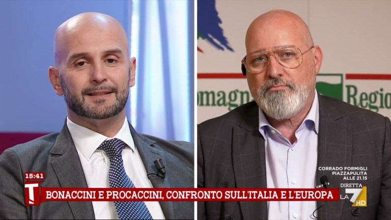 Europa, il confronto tra Bonaccini (PD) e Procaccini (FdI) Europa, il confronto tra Bonaccini (PD) e Procaccini (FdI)