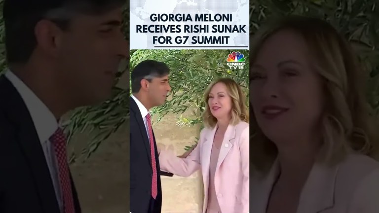 G7 Summit | Italian PM Giorgia Meloni Welcomes UK PM Rishi Sunak at 50th G7 Summit | N18G G7 Summit | Italian PM Giorgia Meloni Welcomes UK PM Rishi Sunak at 50th G7 Summit | N18G