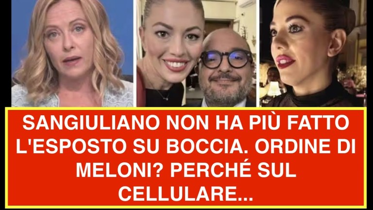 SANGIULIANO NON HA PIÙ FATTO L’ESPOSTO SU BOCCIA. ORDINE DI MELONI? PERCHÉ SUL CELLULARE… SANGIULIANO NON HA PIÙ FATTO L’ESPOSTO SU BOCCIA. ORDINE DI MELONI? PERCHÉ SUL CELLULARE…