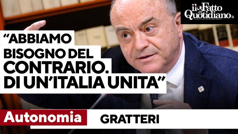 Gratteri stronca l’Autonomia: “Abbiamo bisogno esattamente del contrario, di un’Italia unita” Gratteri stronca l’Autonomia: “Abbiamo bisogno esattamente del contrario, di un’Italia unita”