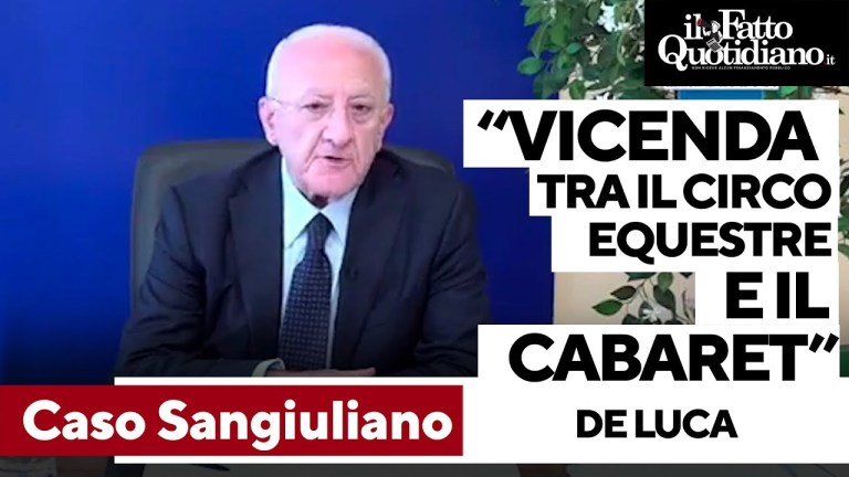 De Luca sul caso Sangiuliano: “Immagini effervescenti, tra il circo equestre e il cabaret” De Luca sul caso Sangiuliano: “Immagini effervescenti, tra il circo equestre e il cabaret”