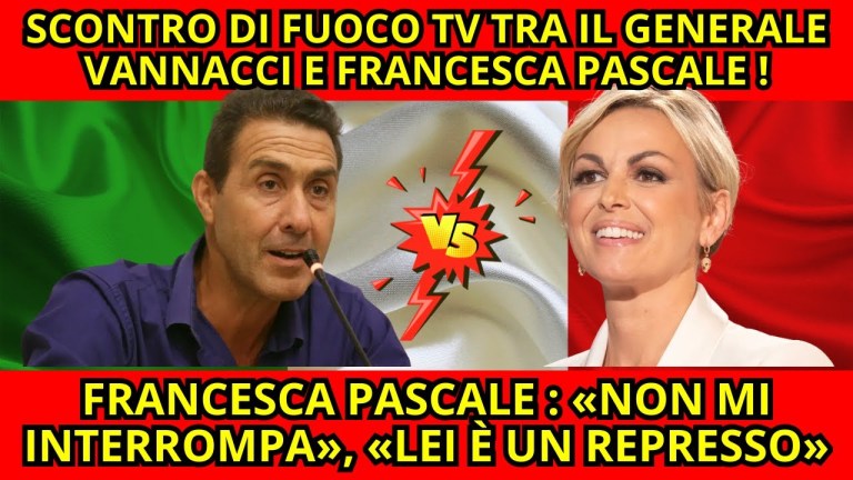 SCONTRO DI FUOCO TRA IL GENERALE VANNACCI E FRANC.PASCALE: «NON MI INTERROMPA», «LEI E’ UN REPRESSO» SCONTRO DI FUOCO TRA IL GENERALE VANNACCI E FRANC.PASCALE: «NON MI INTERROMPA», «LEI E’ UN REPRESSO»