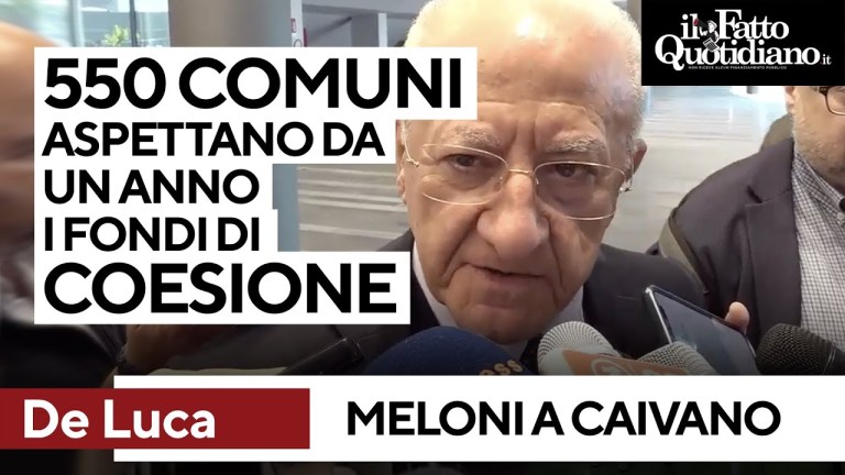 Meloni a Caivano, De Luca: “Passeggiata elettorale. 550 comuni aspettano i fondi di coesione” Meloni a Caivano, De Luca: “Passeggiata elettorale. 550 comuni aspettano i fondi di coesione”