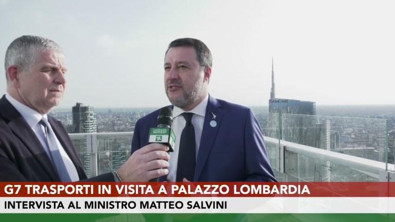 G7 trasporti in visita a Palazzo Lombardia, intervista a Matteo Salvini G7 trasporti in visita a Palazzo Lombardia, intervista a Matteo Salvini