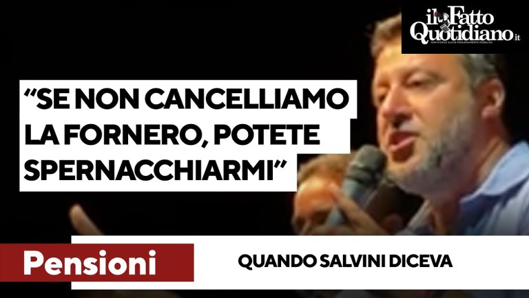 Quando Salvini diceva: “Se vinciamo elezioni e non cancelliamo Fornero potete spernacchiarmi” Quando Salvini diceva: “Se vinciamo elezioni e non cancelliamo Fornero potete spernacchiarmi”