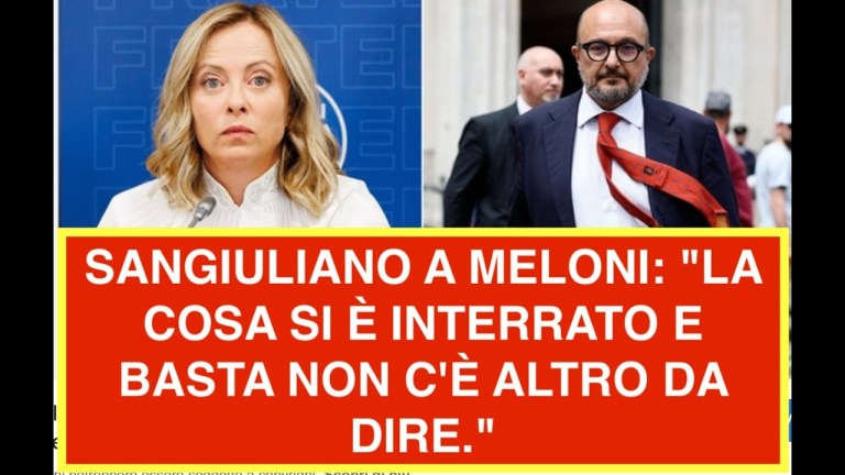 SANGIULIANO A MELONI: “LA COSA SI È INTERROTTA E BASTA NON C’È ALTRO DA DIRE.” SANGIULIANO A MELONI: “LA COSA SI È INTERROTTA E BASTA NON C’È ALTRO DA DIRE.”