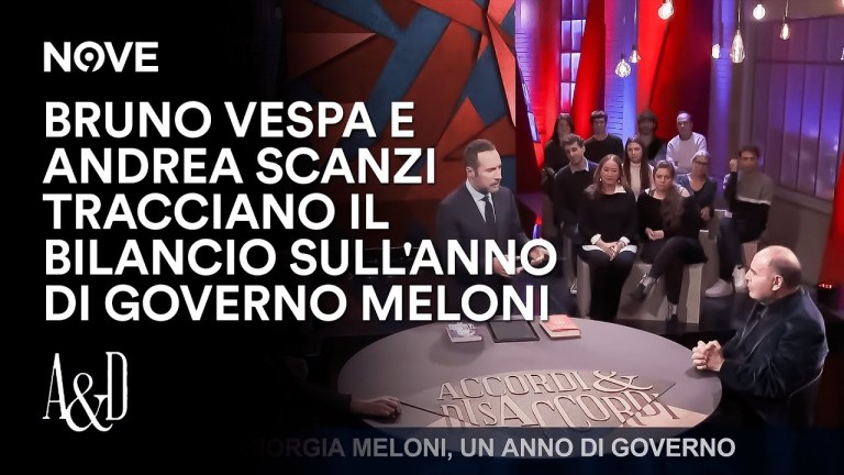 Bruno Vespa e Andrea Scanzi tracciano il bilancio sull’anno di Governo Meloni | Accordi e Disaccordi Bruno Vespa e Andrea Scanzi tracciano il bilancio sull’anno di Governo Meloni | Accordi e Disaccordi