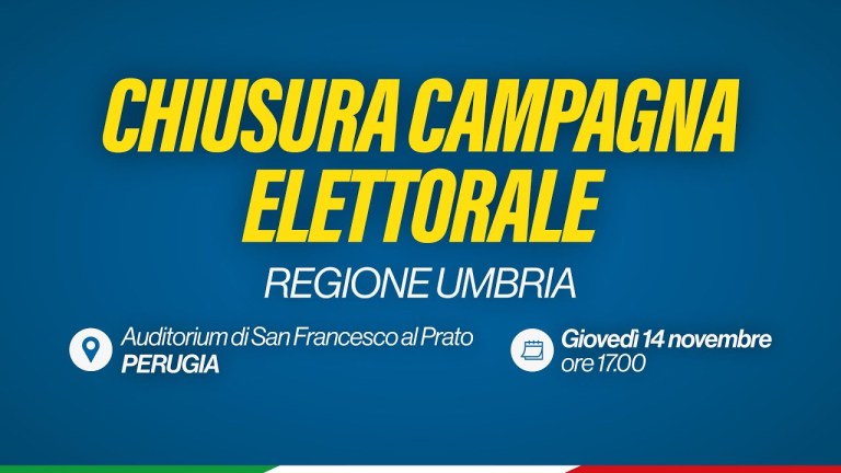 Elezioni regionali Umbria – L’intervento di Antonio Tajani per la chiusura della campagna elettorale Elezioni regionali Umbria – L’intervento di Antonio Tajani per la chiusura della campagna elettorale