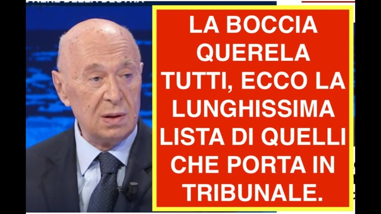 LA BOCCIA QUERELA TUTTI, ECCO LA LUNGHISSIMA LISTA DI QUELLI CHE PORTA IN TRIBUNALE. LA BOCCIA QUERELA TUTTI, ECCO LA LUNGHISSIMA LISTA DI QUELLI CHE PORTA IN TRIBUNALE.