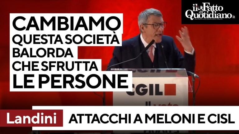 Landini vs Meloni e Cisl: “Cambiamo questa società balorda che sfrutta le persone” Landini vs Meloni e Cisl: “Cambiamo questa società balorda che sfrutta le persone”