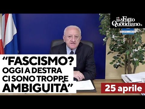 De Luca: “Fascismo? A destra ci sono troppe ambiguità, La Russa si vanta dal busto di Mussolini…” De Luca: “Fascismo? A destra ci sono troppe ambiguità, La Russa si vanta dal busto di Mussolini…”