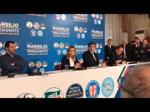 Conferenza stampa di coalizione a sostegno di Marco Marsilio presidente della regione Abruzzo Conferenza stampa di coalizione a sostegno di Marco Marsilio presidente della regione Abruzzo