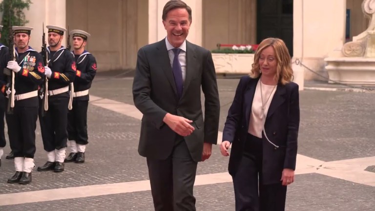 Il Presidente Giorgia Meloni incontra il Segretario generale della Nato Rutte a Palazzo Chigi Il Presidente Giorgia Meloni incontra il Segretario generale della Nato Rutte a Palazzo Chigi