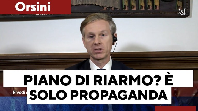 Orsini: “È giusto armarci come chiede l’Europa? No. Il piano von der Leyen è solo propaganda” Orsini: “È giusto armarci come chiede l’Europa? No. Il piano von der Leyen è solo propaganda”