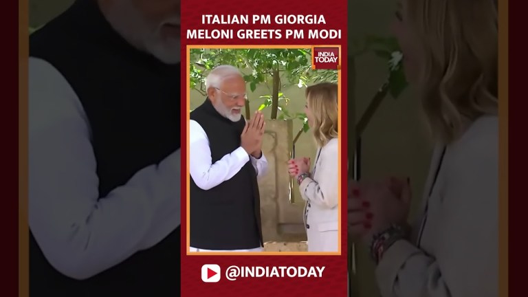 Italian PM Giorgia Meloni Greets PM Narendra Modi | G7 Summit 2024 | #indiatoday Italian PM Giorgia Meloni Greets PM Narendra Modi | G7 Summit 2024 | #indiatoday
