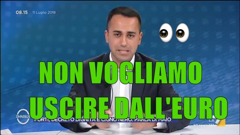Di Maio a Visco – ” Non vogliamo uscire dallEuro” La7 Di Maio a Visco – ” Non vogliamo uscire dallEuro” La7