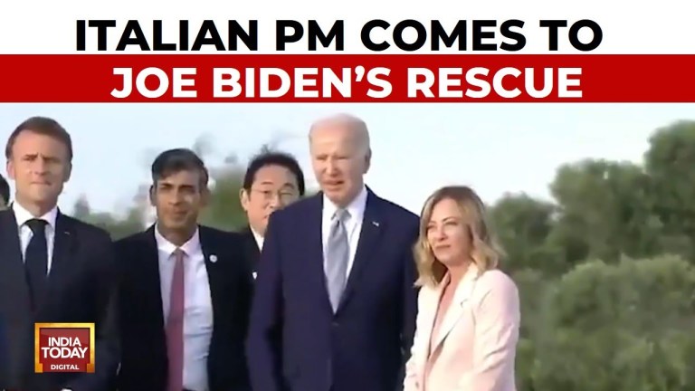 Joe Biden ‘Wanders Off’ At G7 Summit, Pulled Back By Italian PM Giorgia Meloni | India Today News Joe Biden ‘Wanders Off’ At G7 Summit, Pulled Back By Italian PM Giorgia Meloni | India Today News