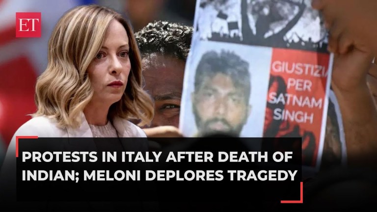 Giorgia Meloni pays homage to Indian worker Satnam Singh, who died in Italy; calls it inhuman act’ Giorgia Meloni pays homage to Indian worker Satnam Singh, who died in Italy; calls it inhuman act’