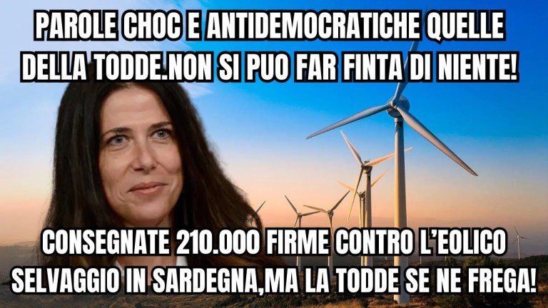PAROLE CHOC QUELLE DI ALESSANDRA TODDE:SE NE FREGA DELLE FIRME DEL POPOLO SARDO.PRIMA LE AREE IDONEE PAROLE CHOC QUELLE DI ALESSANDRA TODDE:SE NE FREGA DELLE FIRME DEL POPOLO SARDO.PRIMA LE AREE IDONEE