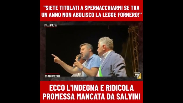 Quando Matteo Salvini diceva “se entro un anno non tolgo la legge Fornero spernacchiatemi” Quando Matteo Salvini diceva “se entro un anno non tolgo la legge Fornero spernacchiatemi”