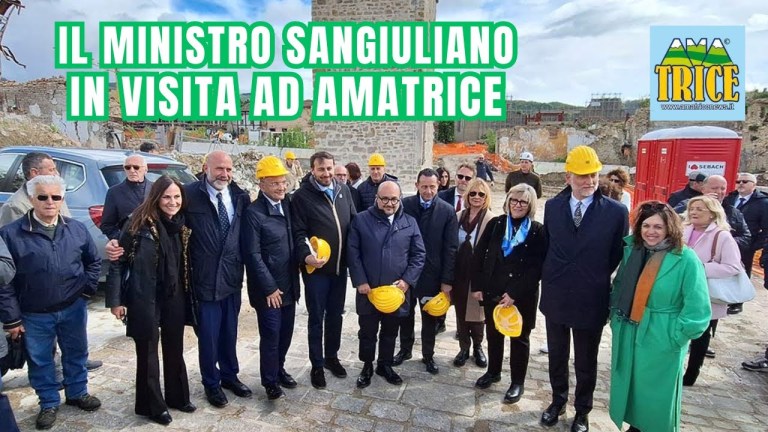 Il ministro della Cultura Gennaro Sangiuliano in visita ad Amatrice Il ministro della Cultura Gennaro Sangiuliano in visita ad Amatrice