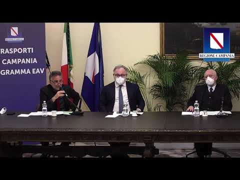 De Luca – Presentazione dei programmi della Regione Campania in tema di trasporti (20.04.22) De Luca – Presentazione dei programmi della Regione Campania in tema di trasporti (20.04.22)
