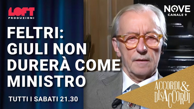 Feltri: Giuli non durerà come ministro Feltri: Giuli non durerà come ministro