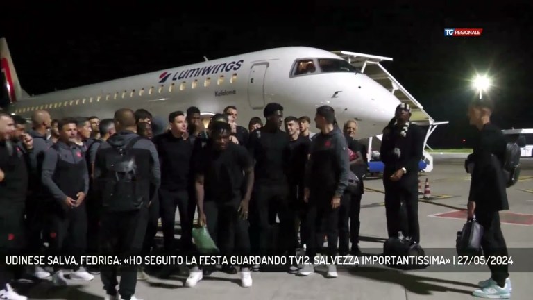 UDINESE SALVA, FEDRIGA: «HO SEGUITO LA FESTA GUARDANDO TV12. SALVEZZA IMPORTANTISSIMA» | 27/05/2024 UDINESE SALVA, FEDRIGA: «HO SEGUITO LA FESTA GUARDANDO TV12. SALVEZZA IMPORTANTISSIMA» | 27/05/2024