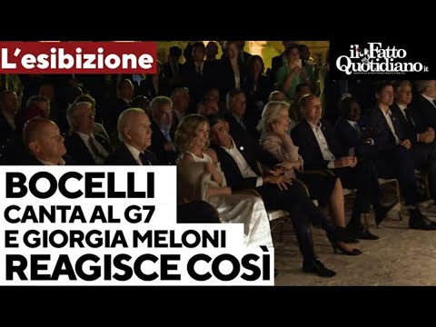 Quando Bocelli cantò di fronte ai leader del G7. E Meloni reagì così Quando Bocelli cantò di fronte ai leader del G7. E Meloni reagì così