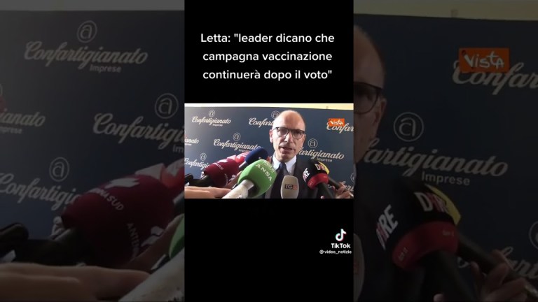 Letta (Pd) : l’immunizzazione anti covid deve andare avanti Letta (Pd) : l’immunizzazione anti covid deve andare avanti