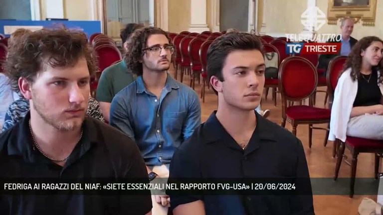 FEDRIGA AI RAGAZZI DEL NIAF: «SIETE ESSENZIALI NEL RAPPORTO FVG-USA» | 20/06/2024 FEDRIGA AI RAGAZZI DEL NIAF: «SIETE ESSENZIALI NEL RAPPORTO FVG-USA» | 20/06/2024