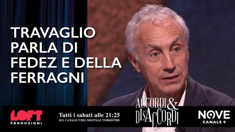 Travaglio parla di Fedez e della Ferragni Travaglio parla di Fedez e della Ferragni