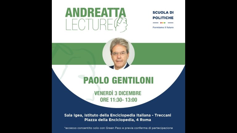 Andreatta Lecture 2021 con Paolo Gentiloni Andreatta Lecture 2021 con Paolo Gentiloni