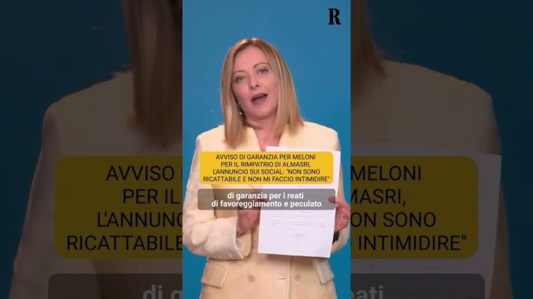 MELONI: “Ho ricevuto un AVVISO DI GARANZIA per il rimpatrio di ALMASRI” MELONI: “Ho ricevuto un AVVISO DI GARANZIA per il rimpatrio di ALMASRI”