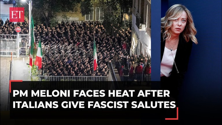 Italy PM Giorgia Meloni under pressure to condemn Italians giving fascist salutes at far-right event Italy PM Giorgia Meloni under pressure to condemn Italians giving fascist salutes at far-right event