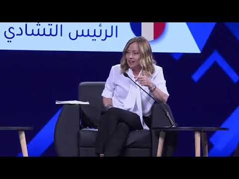 Giorgia Meloni interviene al Trans-Mediterranean Migration Forum a Tripoli Giorgia Meloni interviene al Trans-Mediterranean Migration Forum a Tripoli