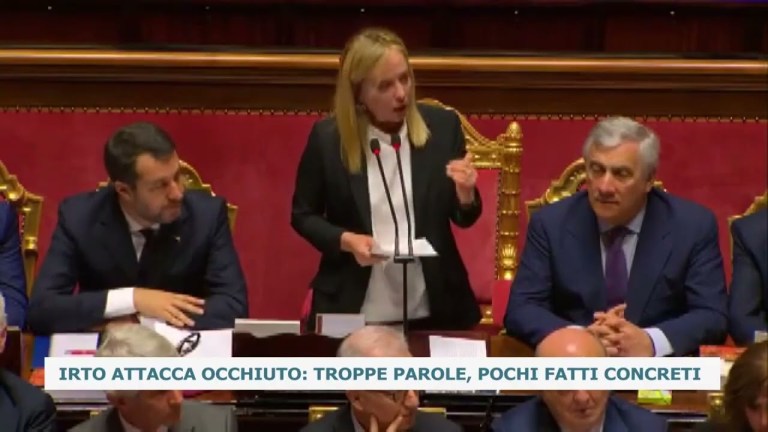 IRTO ATTACCA OCCHIUTO. TROPPE PAROLE, POCHI FATTI CONCRETI IRTO ATTACCA OCCHIUTO. TROPPE PAROLE, POCHI FATTI CONCRETI