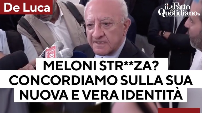 De Luca vs Meloni: “Str**za? Raffinata eleganza. Non possiamo che concordare” De Luca vs Meloni: “Str**za? Raffinata eleganza. Non possiamo che concordare”